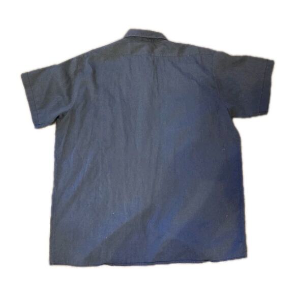 Dickies Navy Short Sleeve Button Work Uniform Shirt XXL Cotton Polyester Blend - Picture 4 of 8